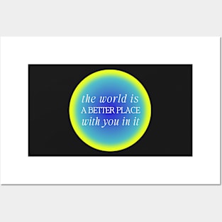 Mental Health Positive Quote Blue Green Aura Posters and Art